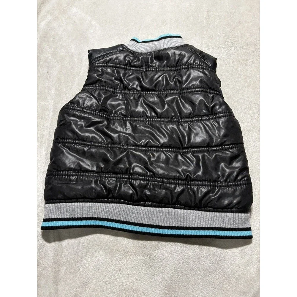 Calvin Klein Jeans Baby Boys 24 Months 2T Zippered Shiny Puffer Vest in Black